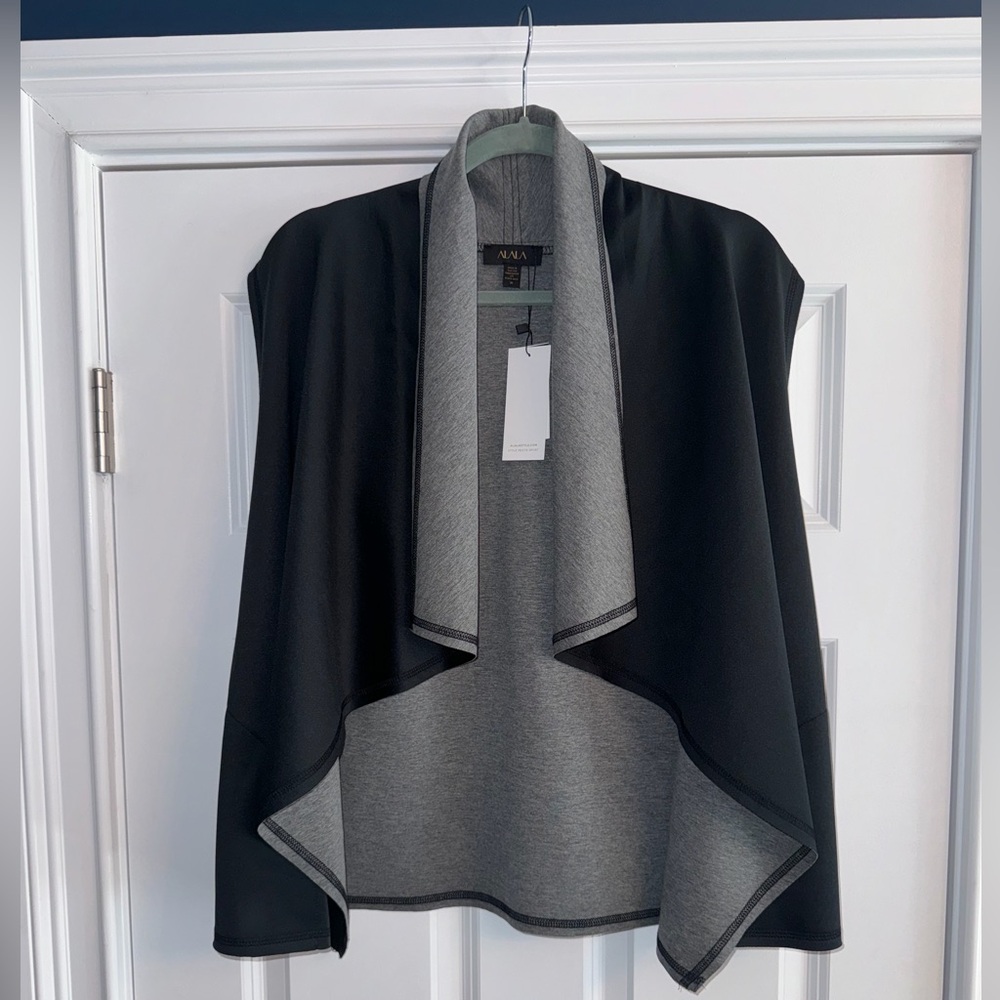 Women’s ALALA Poncho - Black/Heather Gray - Size Medium